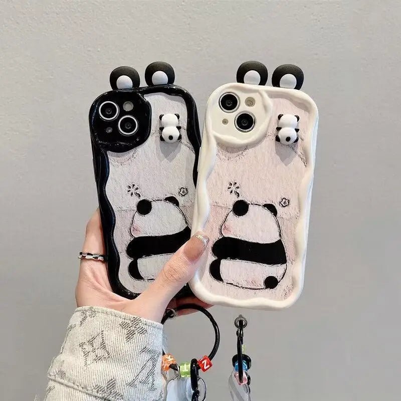 3D Ear Panda Frog Keychains Phone Case For IPhone Soft Silicone - AKM CASE|iPhone Case & Accesories Worldwide
