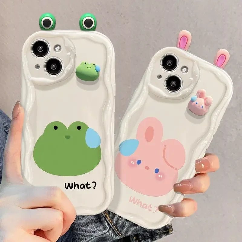 3D Rabbit Frog Bear Wave Case for iPhone 16/15/14/13/12/11/X/8/7 - AKM CASE|iPhone Case & Accesories Worldwide
