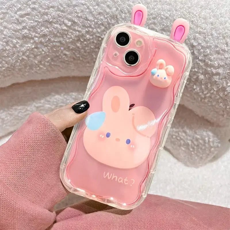 3D Rabbit Frog Bear Wave Case for iPhone 16/15/14/13/12/11/X/8/7 - AKM CASE|iPhone Case & Accesories Worldwide