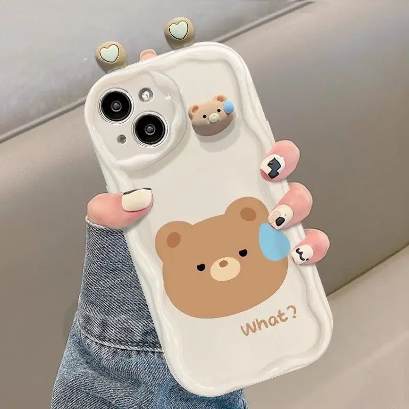 3D Rabbit Frog Bear Wave Case for iPhone 16/15/14/13/12/11/X/8/7 - AKM CASE|iPhone Case & Accesories Worldwide