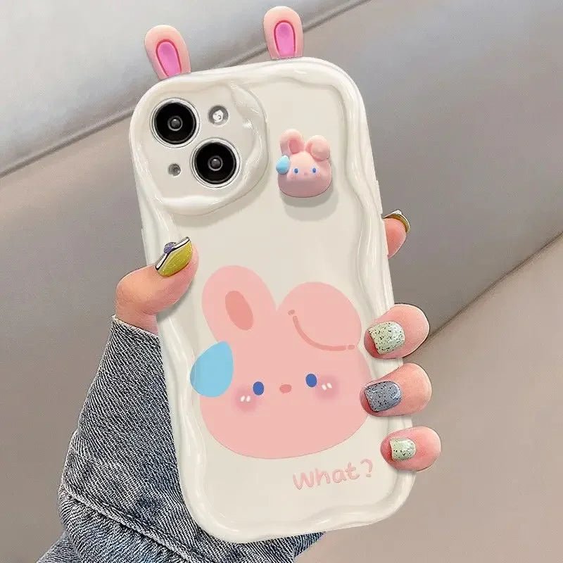 3D Rabbit Frog Bear Wave Case for iPhone 16/15/14/13/12/11/X/8/7 - AKM CASE|iPhone Case & Accesories Worldwide