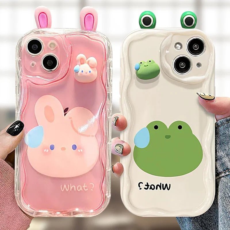 3D Rabbit Frog Bear Wave Case for iPhone 16/15/14/13/12/11/X/8/7 - AKM CASE|iPhone Case & Accesories Worldwide