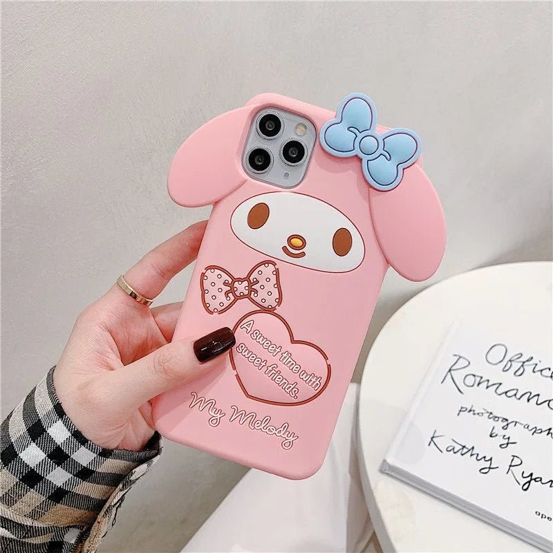Big Ear Melody & Cinnamoroll 3D Cartoon Silicone Phone Case - AKM CASE|iPhone Case & Accesories Worldwide