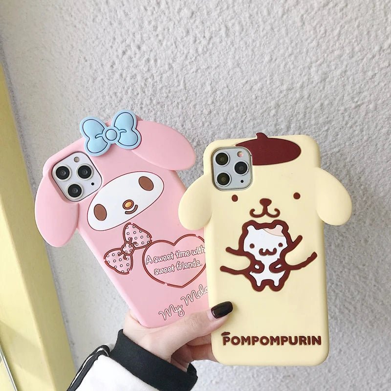 Big Ear Melody & Cinnamoroll 3D Cartoon Silicone Phone Case - AKM CASE|iPhone Case & Accesories Worldwide
