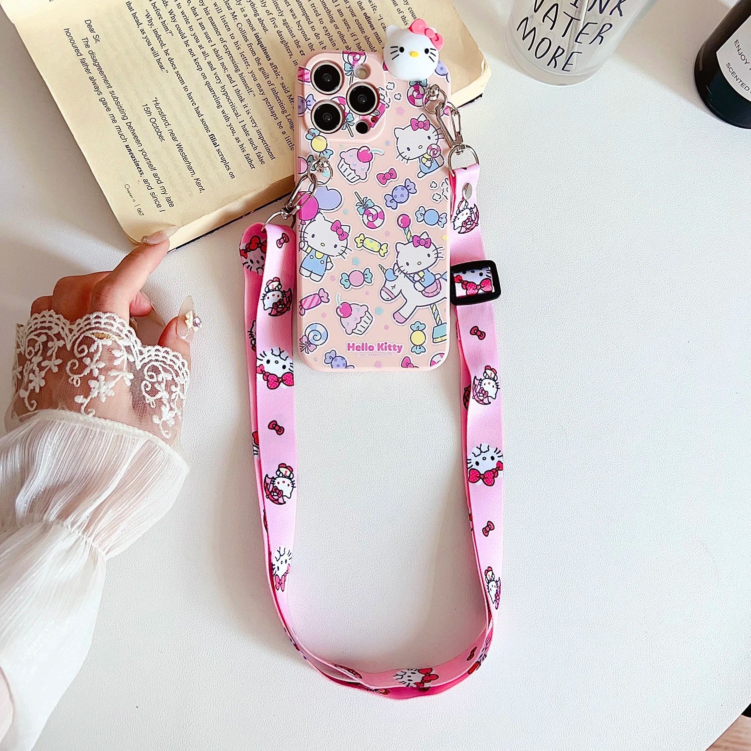 Hello Kitty Park Case With Holder Rope - AKM CASE|iPhone Case & Accesories Worldwide