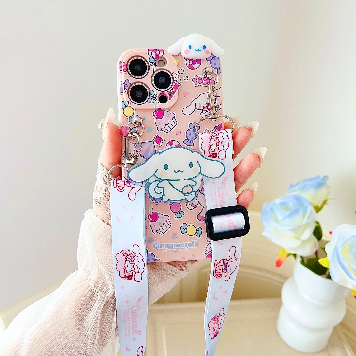 Hello Kitty Park Case With Holder Rope - AKM CASE|iPhone Case & Accesories Worldwide