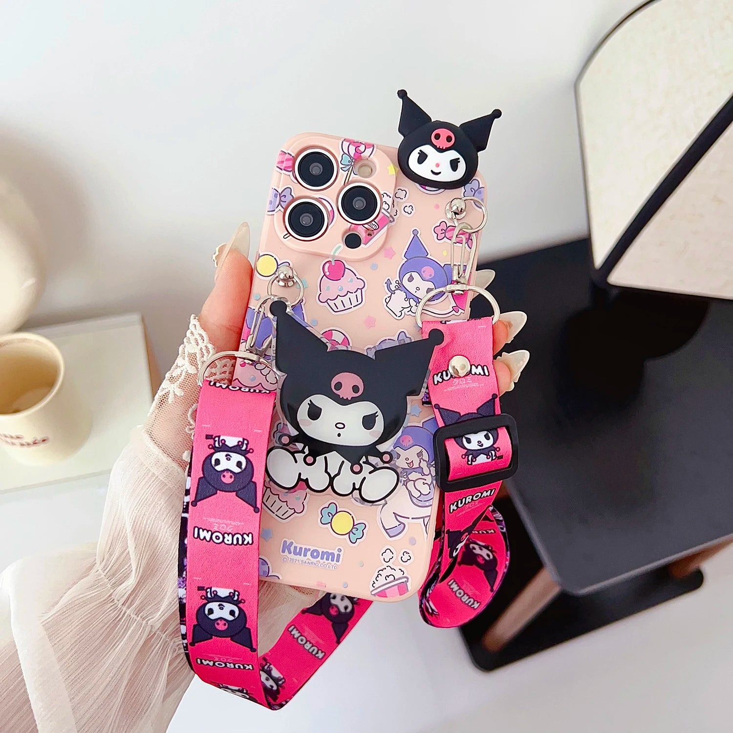 Hello Kitty Park Case With Holder Rope - AKM CASE|iPhone Case & Accesories Worldwide