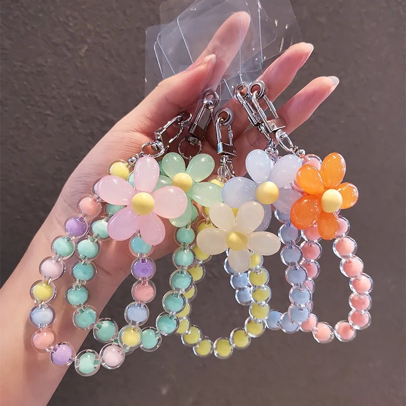 Phone Anti - lost Lanyard Key Short Wrist Pendant Colorful Macaron Round Bead Pendant Women's Hand - held Chain Mobile Phone Lanyard - AKM CASE|iPhone Case & Accesories Worldwide