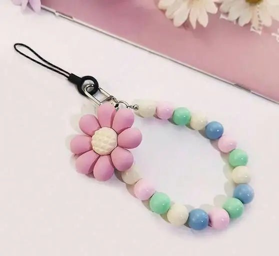 Phone Anti - lost Lanyard Key Short Wrist Pendant Colorful Macaron Round Bead Pendant Women's Hand - held Chain Mobile Phone Lanyard - AKM CASE|iPhone Case & Accesories Worldwide