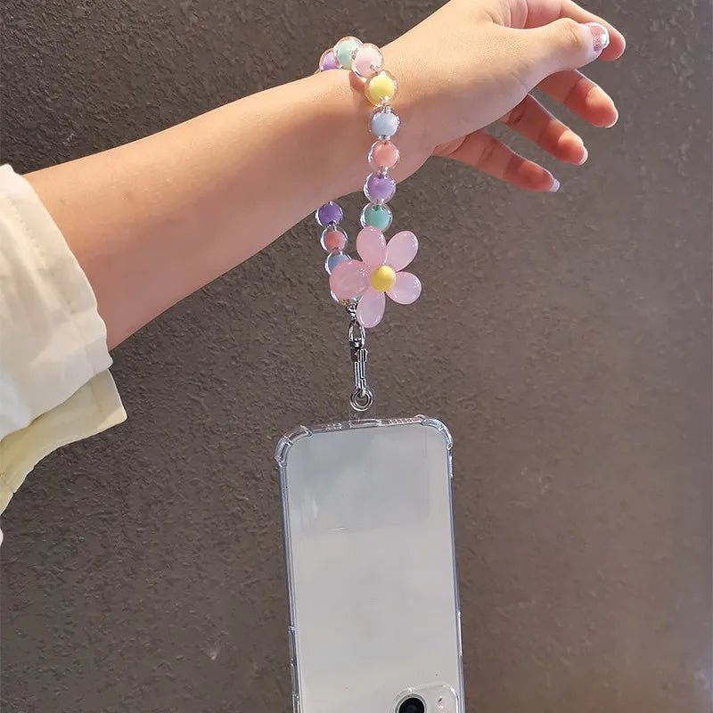 Phone Anti - lost Lanyard Key Short Wrist Pendant Colorful Macaron Round Bead Pendant Women's Hand - held Chain Mobile Phone Lanyard - AKM CASE|iPhone Case & Accesories Worldwide