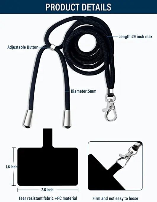 Universal Cell Phone Lanyard with Adjustable Nylon Neck Strap - AKM CASE|iPhone Case & Accesories Worldwide