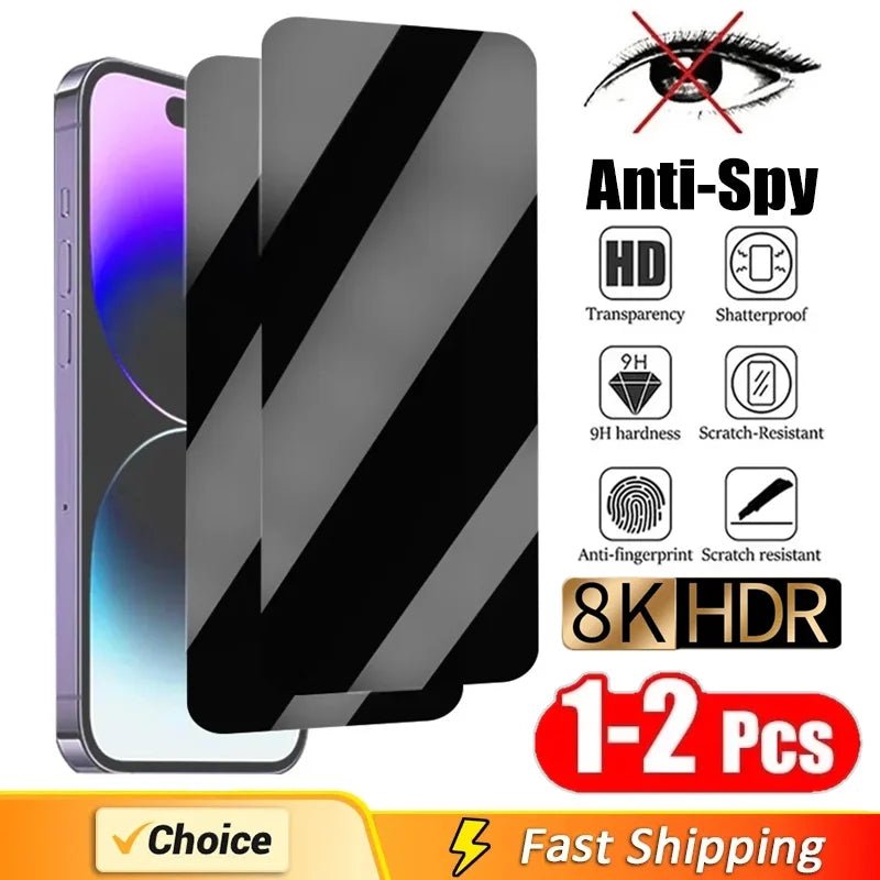 1 - 2Pcs Anti - Spy Glass For iPhone Privacy Screen Protector - AKM CASE｜iPhone Case & Accesories Worldwide
