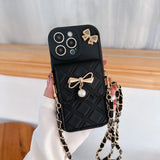 3D Bowknot Crossbody Card Holder Wallet Phone Case For iPhone 16 Pro Max 15 14 Plus 13 12 11 XS XR X 7 8 6 6S Plus SE 2020 2022 - AKM CASE｜iPhone Case & Accesories Worldwide