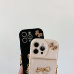 3D Bowknot Crossbody Card Holder Wallet Phone Case For iPhone 16 Pro Max 15 14 Plus 13 12 11 XS XR X 7 8 6 6S Plus SE 2020 2022 - AKM CASE｜iPhone Case & Accesories Worldwide