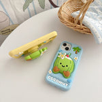 3D Cartoon Coconut Stitch Pink Soft Silicone iPhone Case with Stand Holder - AKM CASE｜iPhone Case & Accesories Worldwide