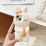 3D Cute Bunny Rabbit Soft Silicone Phone Case for iPhone 13 - 16 Pro Max - KASONPAI - AKM CASE｜iPhone Case & Accesories Worldwide