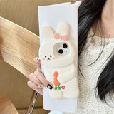 3D Cute Bunny Rabbit Soft Silicone Phone Case for iPhone 13 - 16 Pro Max - KASONPAI - AKM CASE｜iPhone Case & Accesories Worldwide
