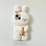 3D Cute Bunny Rabbit Soft Silicone Phone Case for iPhone 13 - 16 Pro Max - KASONPAI - AKM CASE｜iPhone Case & Accesories Worldwide