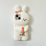 3D Cute Bunny Rabbit Soft Silicone Phone Case for iPhone 13 - 16 Pro Max - KASONPAI - AKM CASE｜iPhone Case & Accesories Worldwide