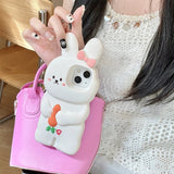 3D Cute Bunny Rabbit Soft Silicone Phone Case for iPhone 13 - 16 Pro Max - KASONPAI - AKM CASE｜iPhone Case & Accesories Worldwide