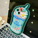 3D Cute Cherry Ice Cream Silicone Case for iPhone 11 - 15 Pro Max - AKM CASE｜iPhone Case & Accesories Worldwide