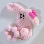 3D Pink Bow Long Ear Bunny Cartoon Cute Phone Case - AKM CASE｜iPhone Case & Accesories Worldwide