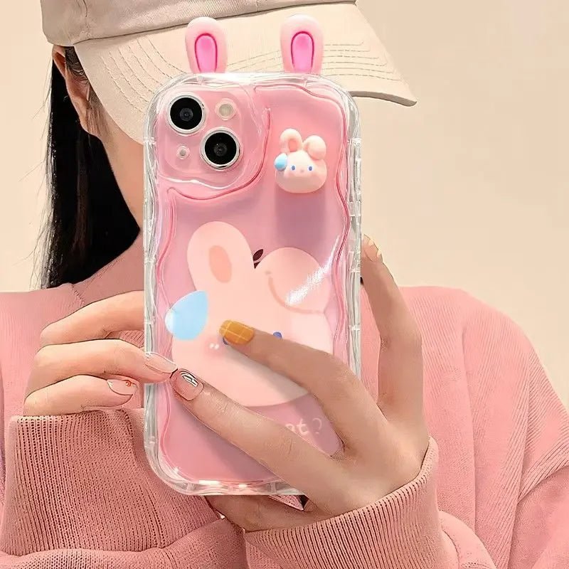 3D Rabbit Frog Bear Wave Case for iPhone 16/15/14/13/12/11/X/8/7 - AKM CASE｜iPhone Case & Accesories Worldwide