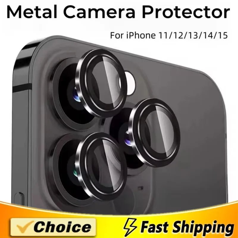 3Pcs Metal Lens Protector Glass for iPhone - AKM CASE｜iPhone Case & Accesories Worldwide