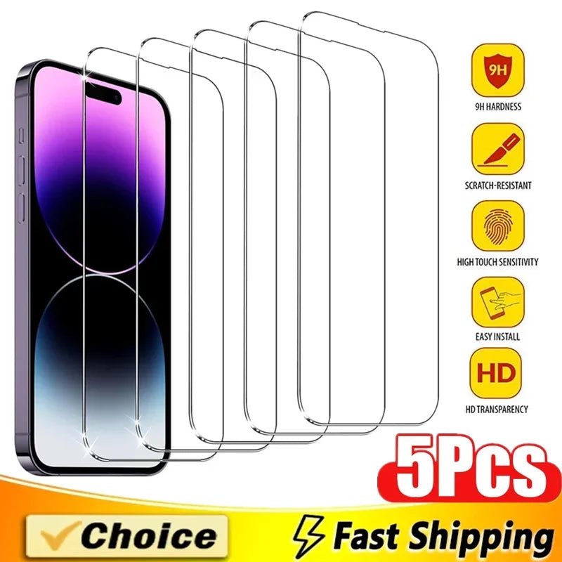5Pcs Tempered Glass Screen Protector For IPhone Protective Glass - AKM CASE｜iPhone Case & Accesories Worldwide