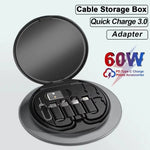 60W Universal Charging Cable Kit with Storage Box USB C to Micro USB to IOS Fast Charger Cord - AKM CASE｜iPhone Case & Accesories Worldwide