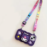 Kawaii 3D Hello Kitty & Kuromi Soft Silicone iPhone Case with Stand Holder & Lanyard