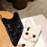 Winter Warm Plush Cat Fur Phone Case for iPhone 15/14/13/12/11