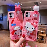 My Melody & Hello Kitty TPU Soft Phone Case with Holder & Strap