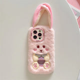 Cute Long Ears Bunny Plush Phone Case Cartoon 3D Rabbit Phone Accessories