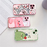 Cartoon Dinosaur Pink Pig Case Cover