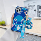 The cartoon Stitch phone case is equipped with a beautiful pendant