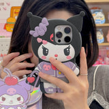 Cute 3D Cartoon Phone Case Soft Silicone Matte Cover Kuromi