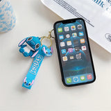 The cartoon Stitch phone case is equipped with a beautiful pendant