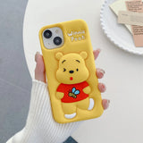 Kawaii Cartoon Winnie The Pooh Soft Silicone Cover With Holder