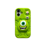 Funny Cartoon Monsters Cover With Stand Holder Soft Silicone Case for iPhone 16 15 14 13 12 Pro Max