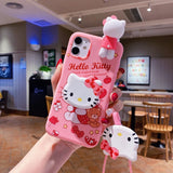 My Melody & Hello Kitty TPU Soft Phone Case with Holder & Strap