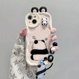 3D Ear Panda Frog Keychains Phone Case For IPhone Soft Silicone