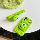 Funny Cartoon Monsters Cover With Stand Holder Soft Silicone Case for iPhone 16 15 14 13 12 Pro Max
