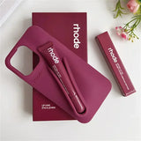 With Box Lipstick Rhode Phone Case for iPhone Makeup Lip Gloss Holder Silicone Back Cover