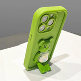 Cute 3D Bear Bracket TPU Silicone Shockproof Matte Cover Case
