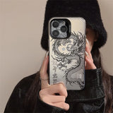 New Luxury Laser Eastern myths legends Chinese dragon Phone Case 3D Totem Anti-drop Cover