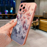Butterfly & Floral Design Shockproof Phone Case for iPhone Pro Max Matte Soft Cover