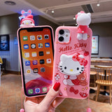 My Melody & Hello Kitty TPU Soft Phone Case with Holder & Strap