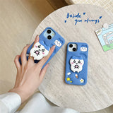 Hachiware Chiikawa Three-Dimensional Cute Cartoon All-in-one Bracket Full-in Silicone Soft Case