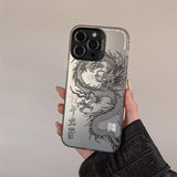 New Luxury Laser Eastern myths legends Chinese dragon Phone Case 3D Totem Anti-drop Cover